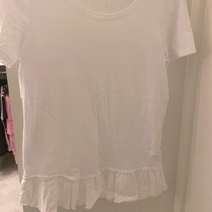 Ruffle trim white tee